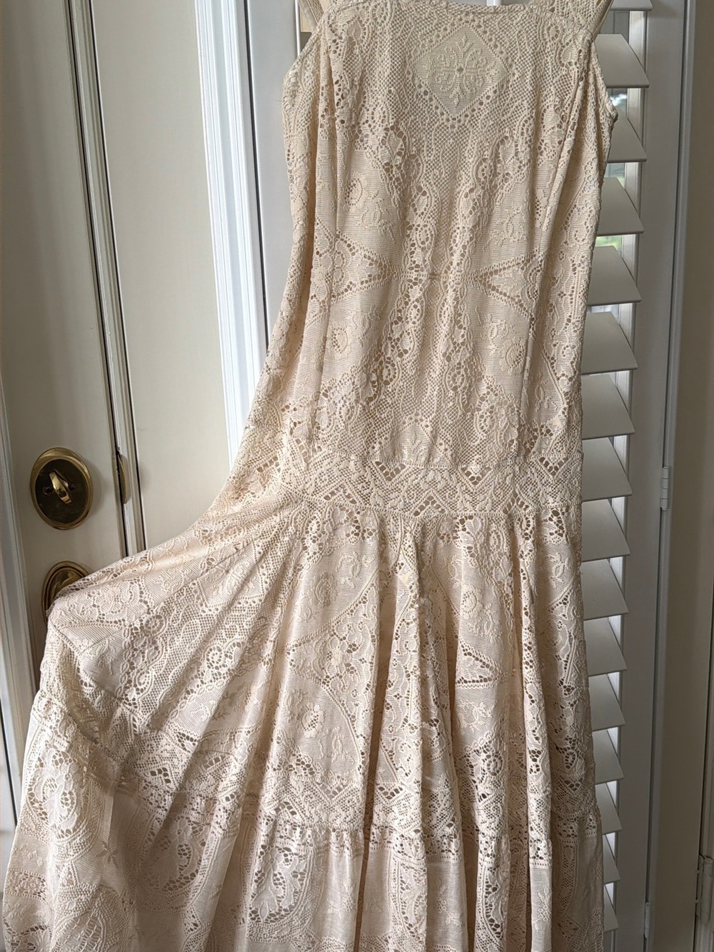 Ralph Lauren Sleeveless Creamy Blush Lace Midi Dress - Picture 6 of 7